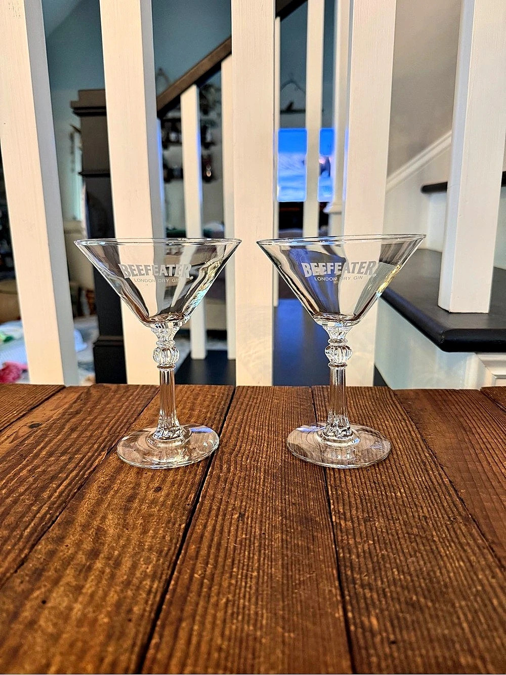 Vintage 6oz. Beefeater Martini Glasses Clear Set of 2